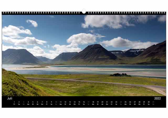 Jahreskalender Island | Juli 2022 |  &Ouml;nundarfj&ouml;r&eth;ur (Westfjorde)
